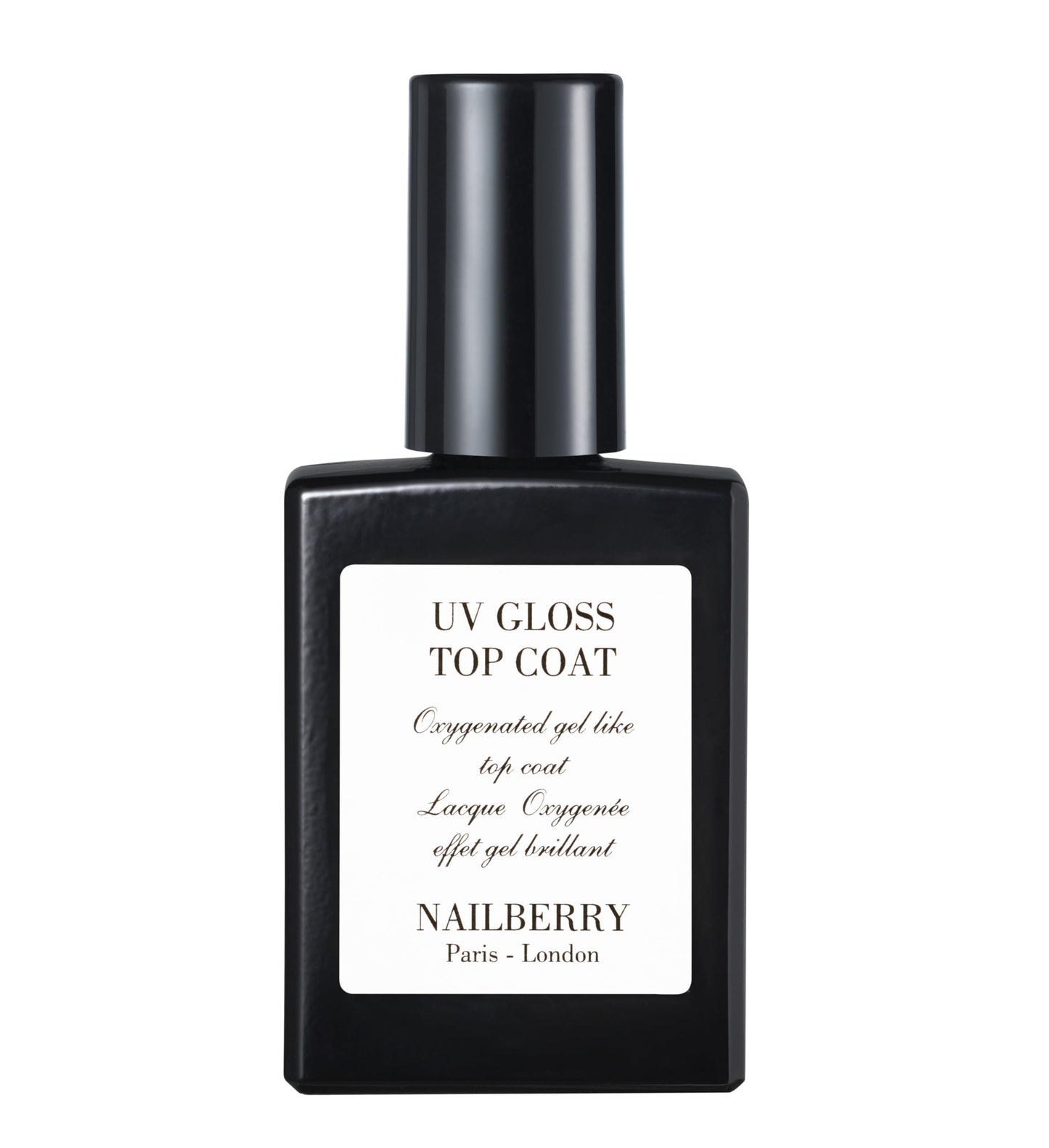 Nailberry UV Gloss Top Coat | Gel-Like Finish Nail Top Coat | Fast Drying Without UV or LED Lamps | Chip-Resistant, Oxygenated Gloss Top Coat | Vegan | Certified Halal & Cruelty Free | 25-Free | 15 ml