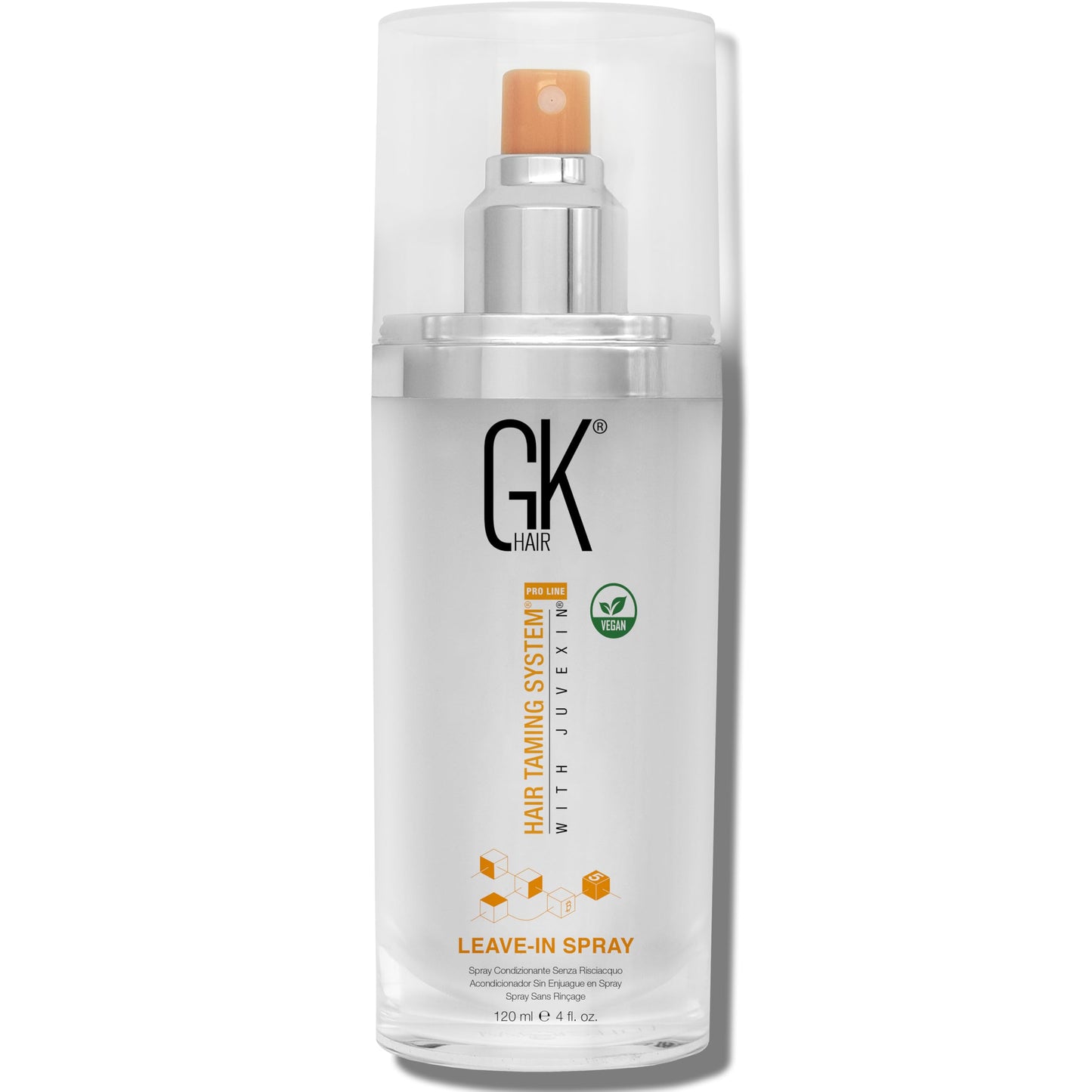 GK HAIR Vegan Leave In Conditioner Spray – Lightweight Detangler Spray For Frizz Control & Heat Protectant for All Hair Types, 120ml