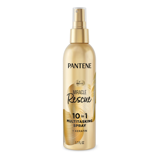 Pantene Miracle Rescue 10in1 Multitasking Spray - Heat Protection, Detangles, Repairs Damaged, Dry Hair, Improves Shine, Leave-In Conditioning Treatment with Keratin and Pro-Vitamin B5, 5.7 oz