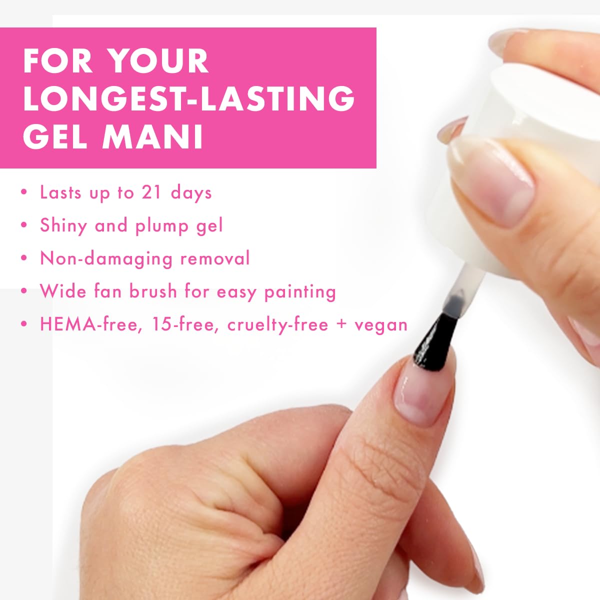 Olive & June Gel Polish Base Coat | UV LED Nail Lamp Needed | Long Lasting Formula | Up to 21 Days of Wear | No Damage Removal | Salon-Quality Manicure Pedicure at Home |Vegan HEMA-Free Cruelty-Free