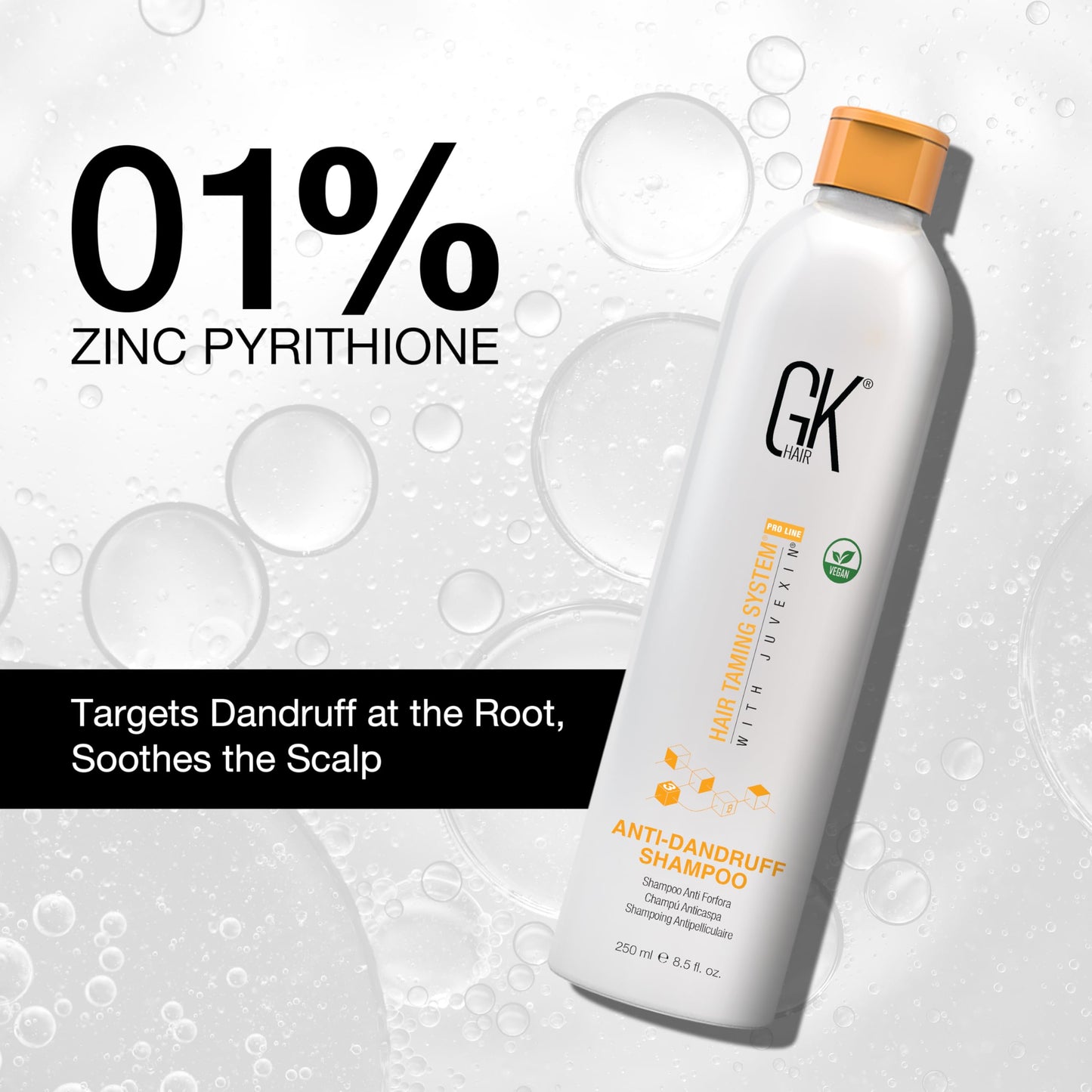 GK HAIR Anti-Dandruff Shampoo Feel the Relief as Itching and Flakes Fade Away, Leaving Your Scalp Refreshed and Hair Soft, Smooth, and Full of Life – Sulfate-Free, 8.5 Fl Oz