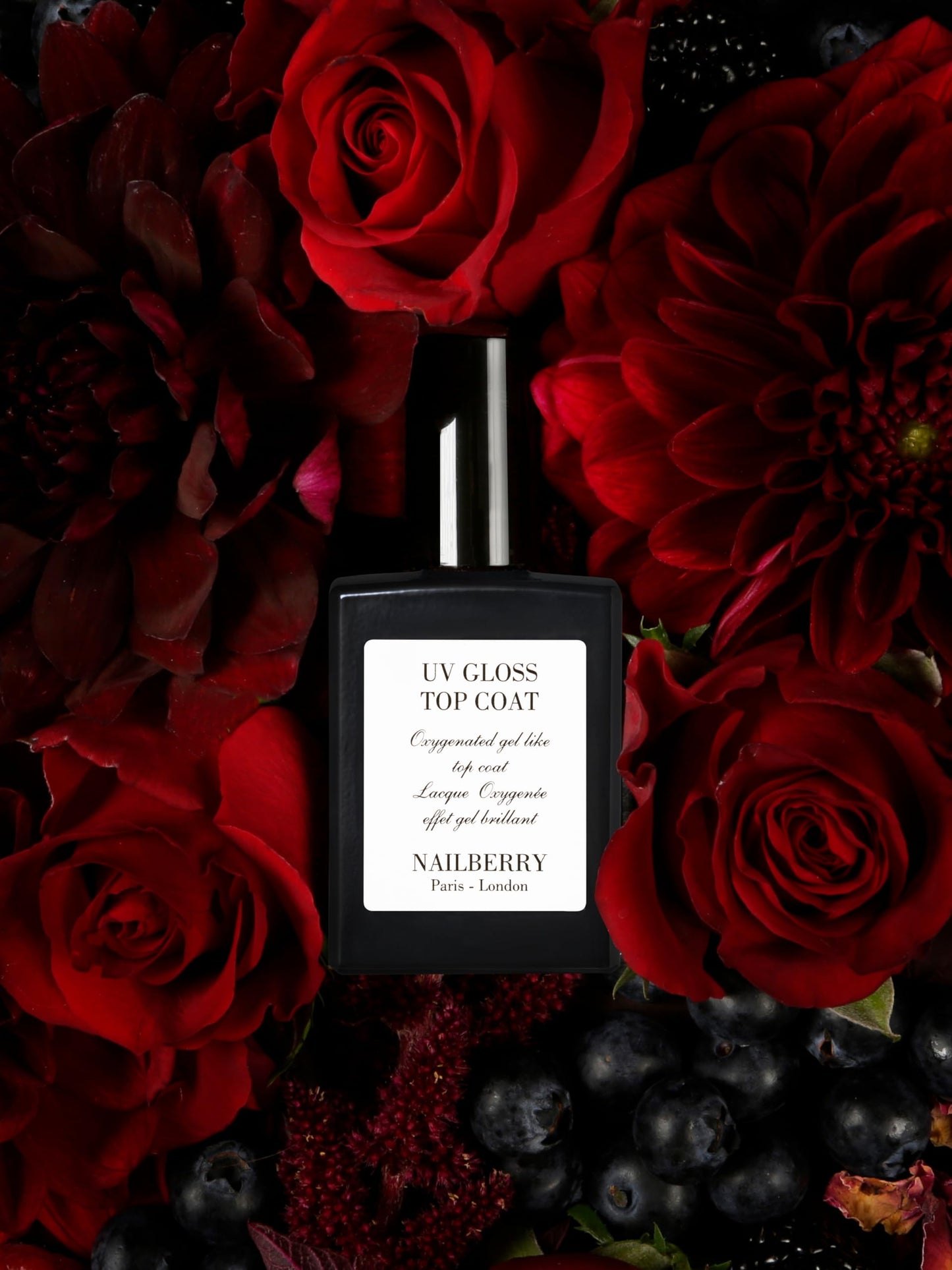 Nailberry UV Gloss Top Coat | Gel-Like Finish Nail Top Coat | Fast Drying Without UV or LED Lamps | Chip-Resistant, Oxygenated Gloss Top Coat | Vegan | Certified Halal & Cruelty Free | 25-Free | 15 ml