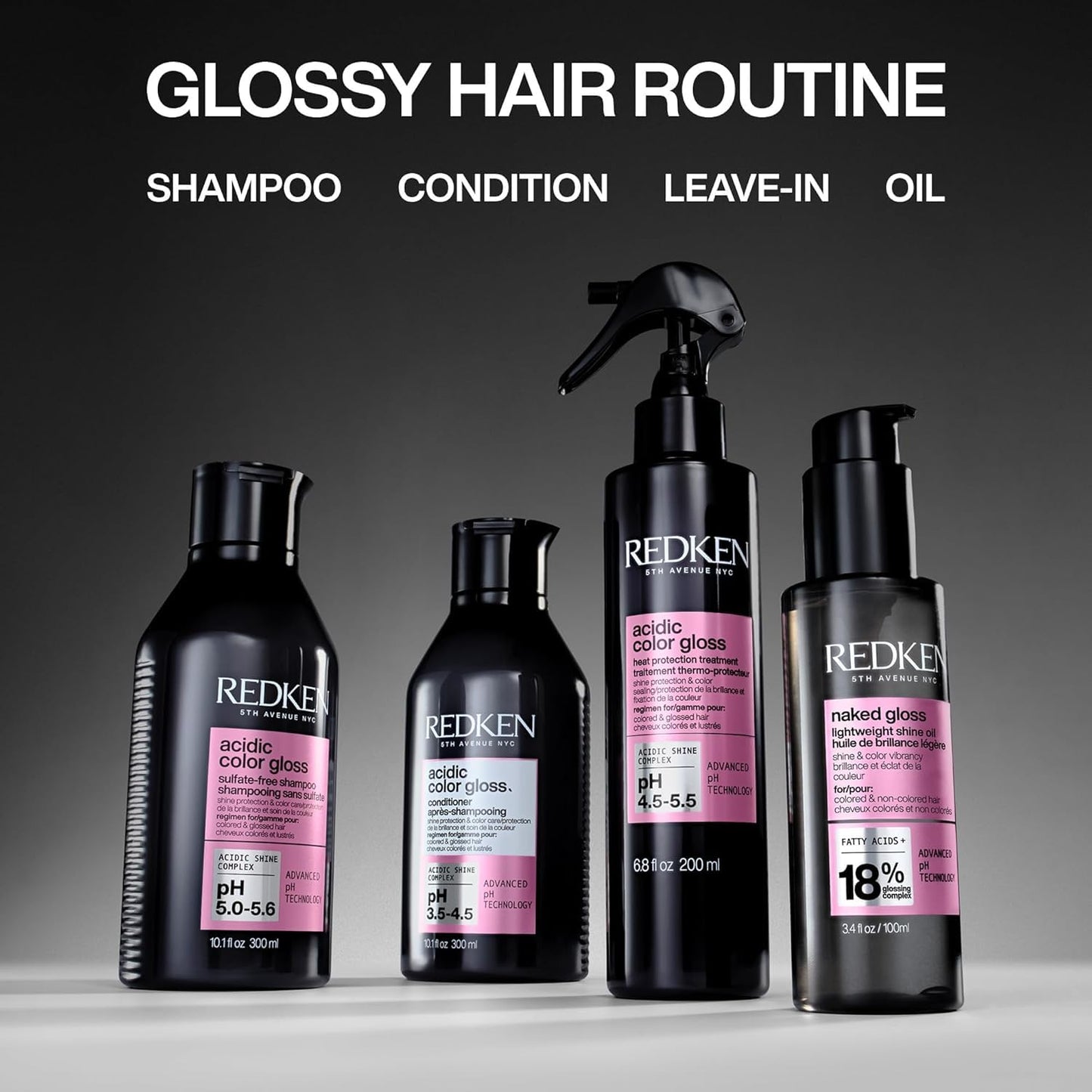 Redken Acidic Color Gloss Sulfate-Free Shampoo - Protects Vibrancy, Salon-Grade Hair Shine, For Color-Treated Hair, 10.1 Fl Oz