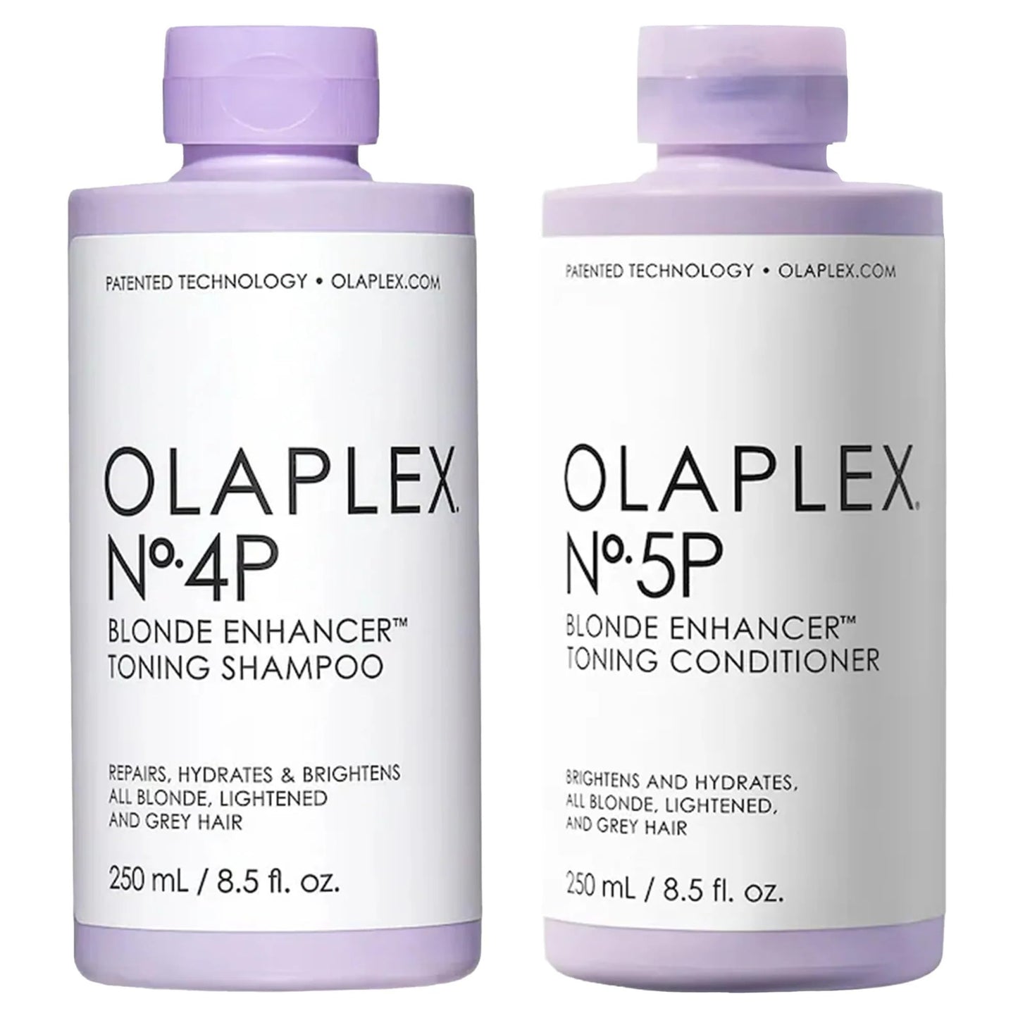 Olaplex No. 4P Blonde Enhancing Toning Shampoo, 8.5 Fl Oz + No. 5P Blonde Enhancer™ Toning Conditioner, Repairs, Hydrates, & Brightens All Blonde, Lightened, & Grey Hair