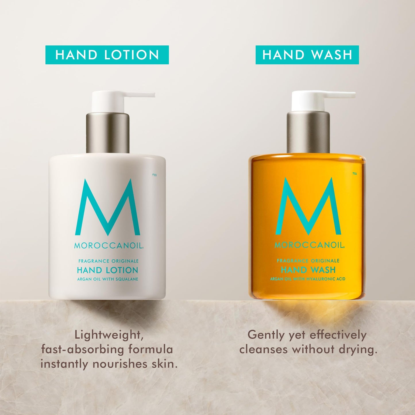 Moroccanoil Hand Care Essentials Set | Hand Wash & Lotion Duo With Ceramic Tray