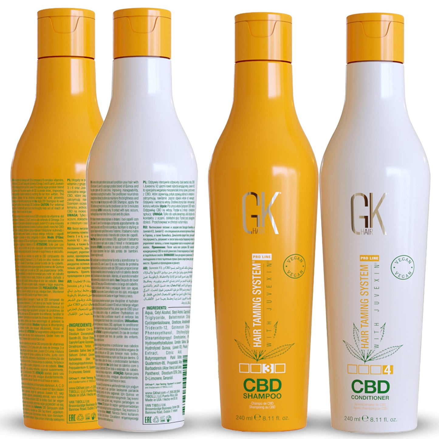 GK HAIR Hemp Shampoo and Conditioner Sets Hydrating Strengthening Color Treated Damaged Repair Provides Nourishing & Shine Natural Organic Vegan Sulfate Paraben Free (Duo)