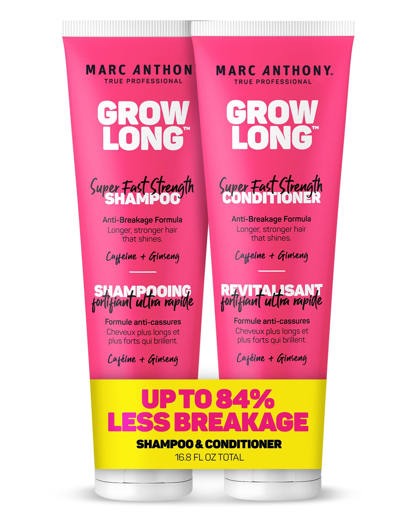 Marc Anthony Shampoo and Conditioner Set, Grow Long Biotin - Anti-Frizz Deep Conditioner For Split Ends & Breakage - Vitamin E, Caffeine & Ginseng for Curly, Dry & Damaged Hair