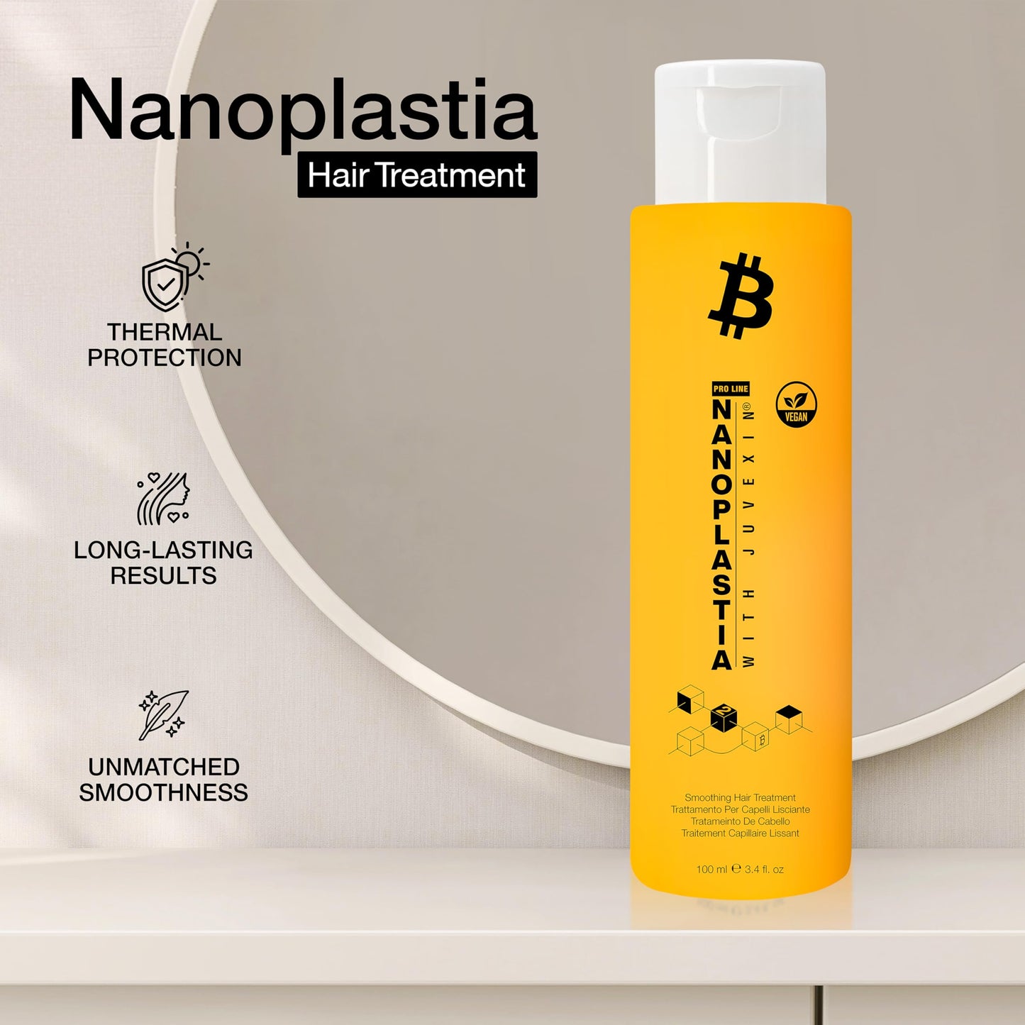 GK HAIR Vegan Nanoplastia Smoothing Hair Treatment – Brazilian keratin for frizz control – Deep conditioning hair mask for damaged, dry, curly hair – salon-grade protein repair & heat protection