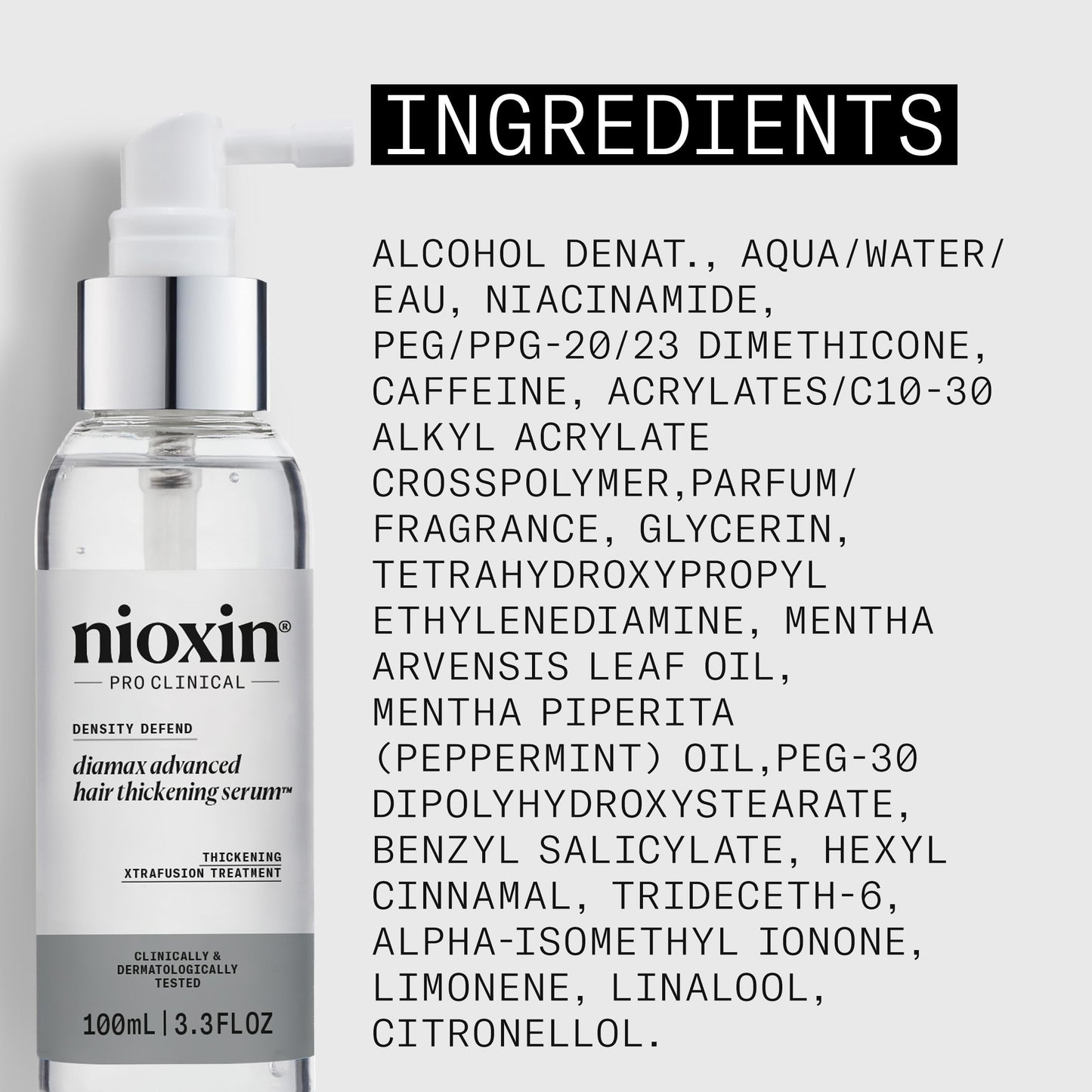 Nioxin Density Defend Diamax Advanced Hair Thickening Serum | With Caffeine, Niacinamide & Panthenol | For Thicker, Fuller-Looking Hair | 3.38 Fl Oz